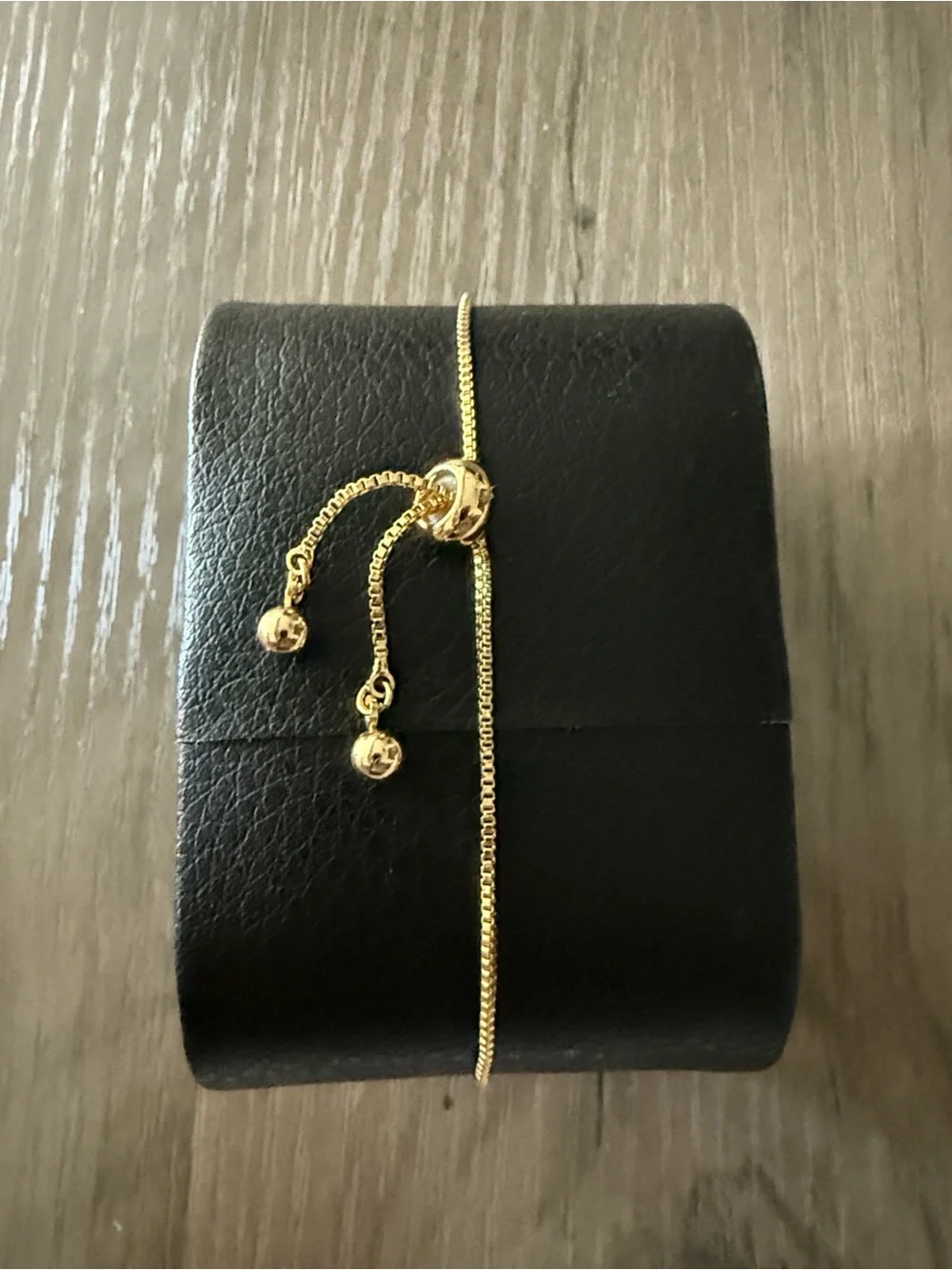 Dainty 14K Gold Plated Rose Bracelet with Red Gemstone Adjustable Jewelry